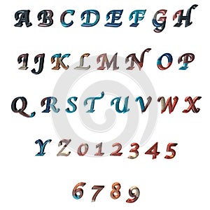 Multicoloured 3D letters / alphabet / numbers