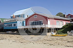 Multicoloured beach houses
