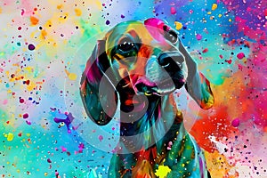 Multicoloured dachshund dog