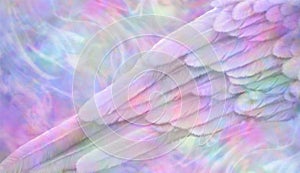 Multicoloured Ethereal Angelic wing message background