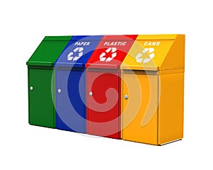 Multicoloured Garbage Trash Bins