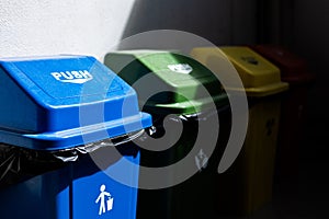 Multicoloured Garbage Trash Bins