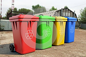 Multicoloured Garbage Trash Bins