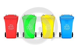 Multicoloured Garbage Trash Bins