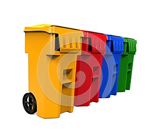 Multicoloured Garbage Trash Bins