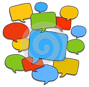 Multicoloured Group of Speech Bubbles