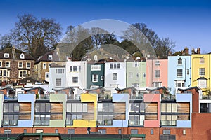 Multicoloured houses in Bristol