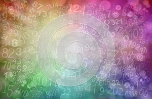 Multicoloured Numerology Numbers Bokeh Template