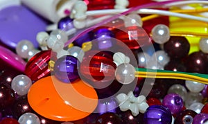 Multicoloured plastic showpiece objects - stock photograph