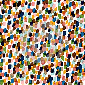 Multicoloured of polka dots from hand paint seamless pattern artistic mood Vector EPS10, Design for fashion , fabric, textile,