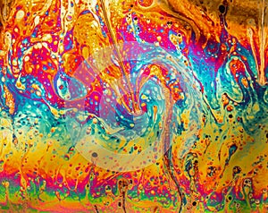 Multicoloured psychedelic soap bubble abstract background