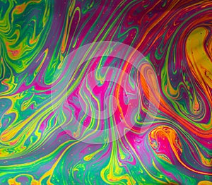 Multicoloured psychedelic soap bubble abstract background