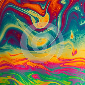 Multicoloured psychedelic soap bubble abstract background