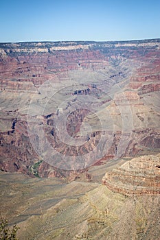 Multicoloured rocks with dozens of layers in Grand Canyon