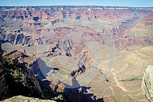 Multicoloured rocks with dozens of layers in Grand Canyon