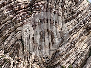 Multicoloured striped rocks in Agios Pavlos Crete, Greece