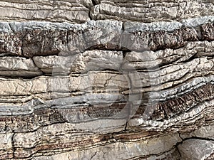 Multicoloured striped rocks in Agios Pavlos Crete, Greece