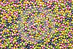 Multicoloured sweet sugar balls. Small ball pattern.