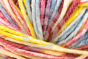 Multicolred ball of wool