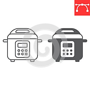 Multicooker line and glyph icon