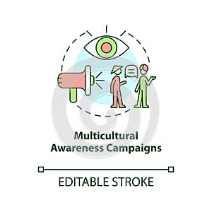 Multicultural awareness campaigns concept icon