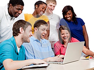 Multicultural College Students around a computer