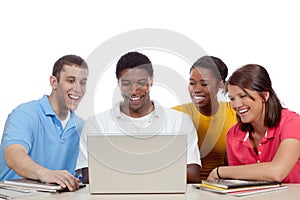 Multicultural College Students around a computer