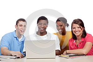 Multicultural College Students around a computer