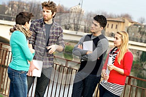 Multicultural College Students at Park