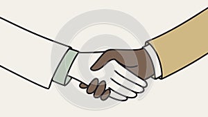 Multicultural Handshake. Global Partnership, vector design Generative AI