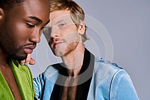 Multicultural men in elegant dapper style