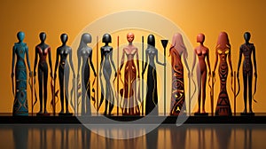 Multicultural Stickfigure Illustration