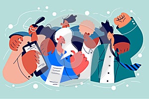 Multicultural team mixed ethnic group concept