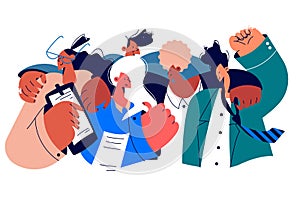 Multicultural team mixed ethnic group concept