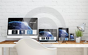 multidevice desktop landing page communications photo