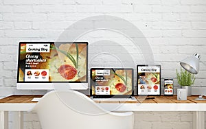 multidevice desktop cooking blog