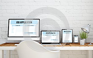 multidevice desktop job application photo