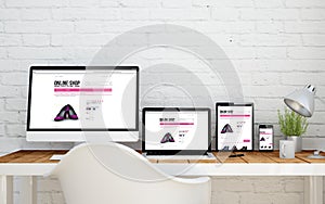 multidevice desktop online shop