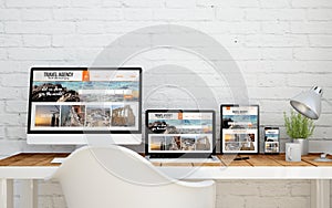 multidevice desktop travel agency photo