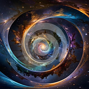 Multidimensional space travel in a cosmic vortex.