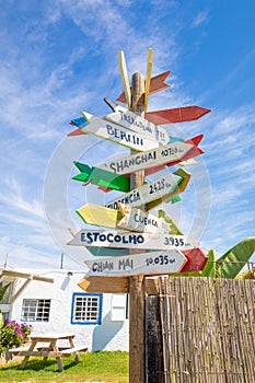 Multidirectional sign wooden post