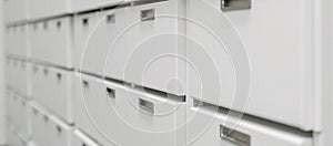 A multidrawer filing cabinet white