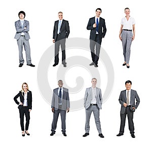 Multiethnic Business People on White Background