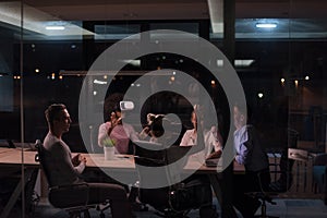 Multiethnic Business team using virtual reality headset