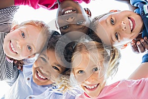 Multiethnic children in a circle photo