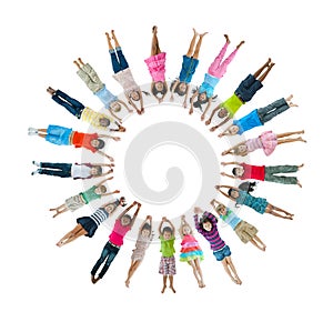 Multiethnic Children Lying Down Forming Circle