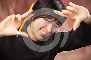 Multiethnic Girl Poses for Portrait