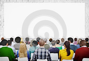 Multiethnic Group of Audiences with Copy Space photo