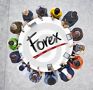 Multiethnic Group of Business People with Forex