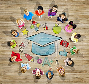 Multiethnic Group Children Education Concept